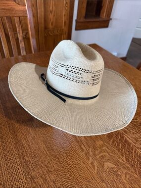 Bangora Bailey Straw Western Hat with Black Band - Natural